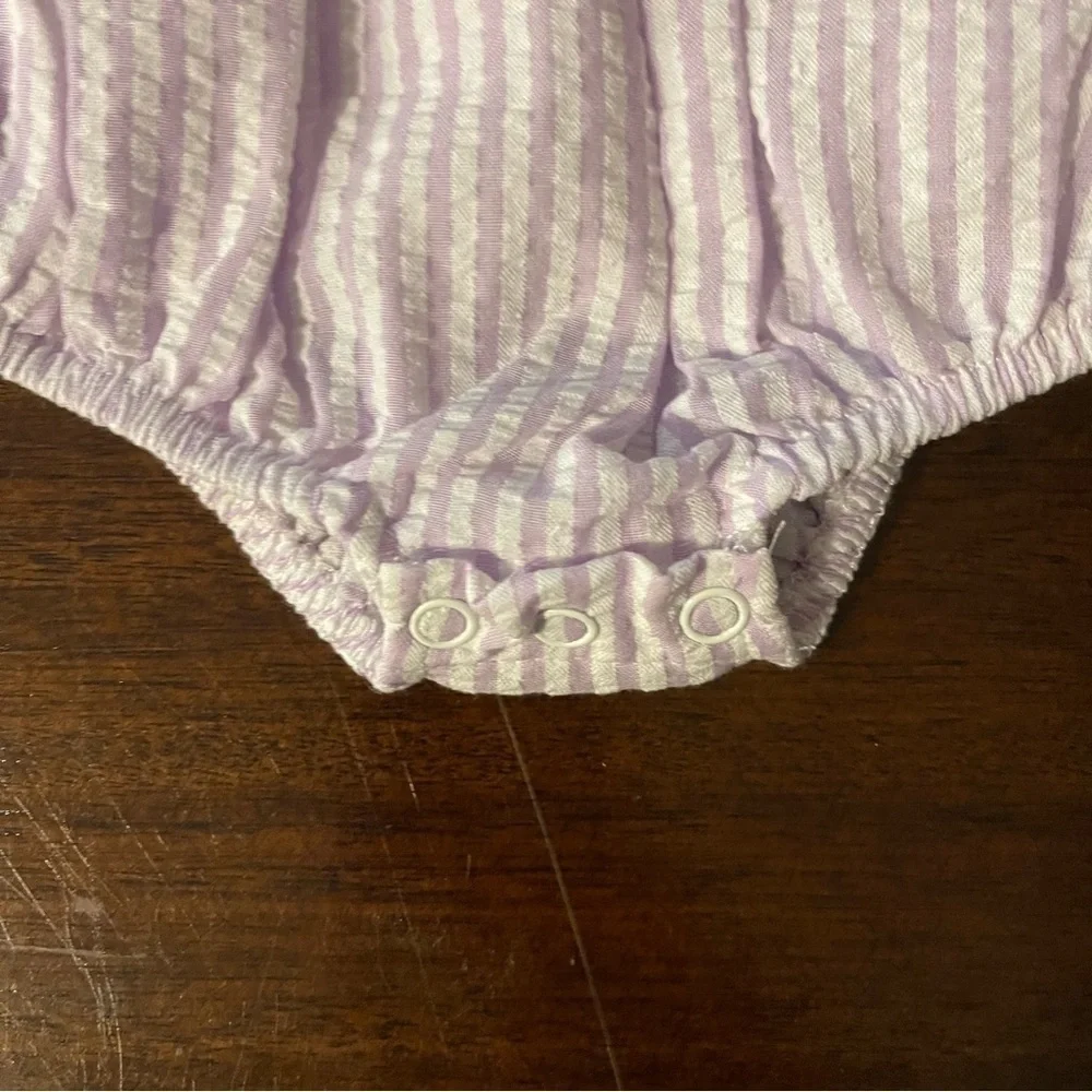 🆕 Blueberi Boulevard | Lilac Seersucker Summer Romper | 18 mo